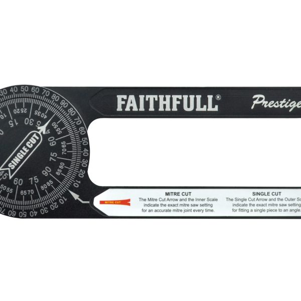 FAITHFULL Prestige Mitre Saw Protractor Black Aluminium