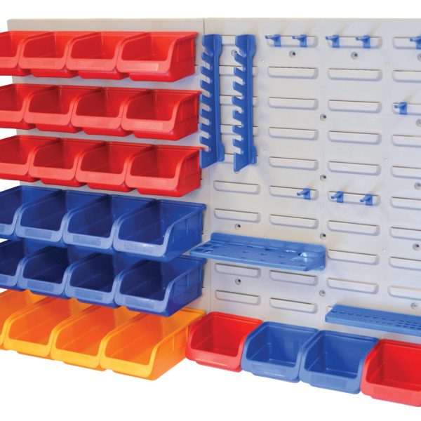 FAITHFULL Storage Bin Set with Wall Panels 43 Piece