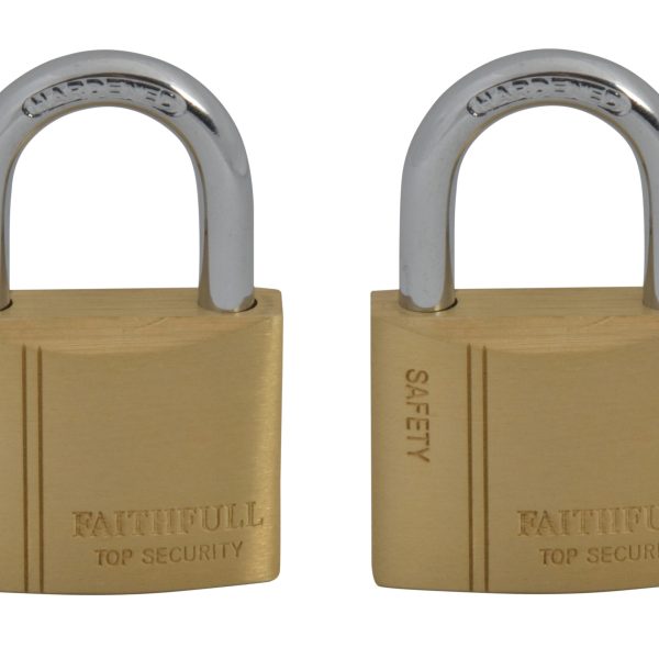 FAITHFULL Brass Padlock Keyed Alike 2 x 40mm