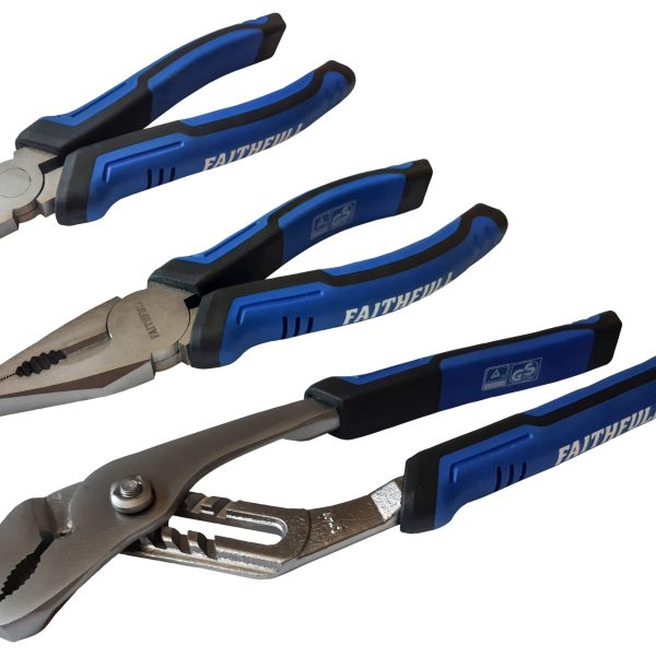 FAITHFULL Soft Grip Pliers Set, 3 Piece