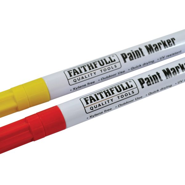FAITHFULL Paint Marker Pen Yellow & Red (Pack 2)