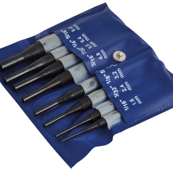 FAITHFULL Round Head Parallel Pin Punch Set, 8 Piece