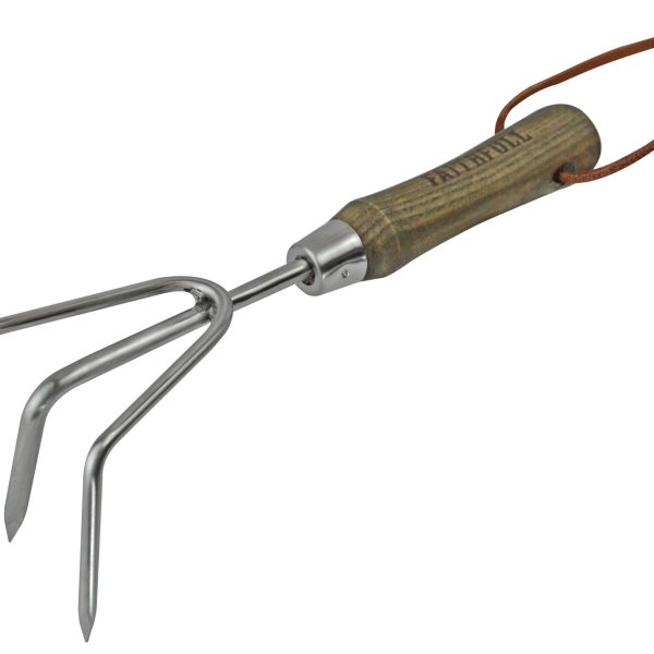 FAITHFULL Prestige Stainless Steel Hand Cultivator Ash Handle