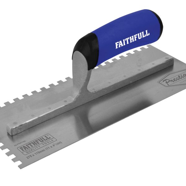 FAITHFULL Prestige Notched Trowel 275 x 115mm (11 x 4.1/2in) 6mm Notch