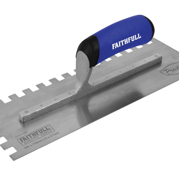 FAITHFULL Prestige Notched Trowel 330 x 115mm (13 x 4.1/2in) 10mm Notch