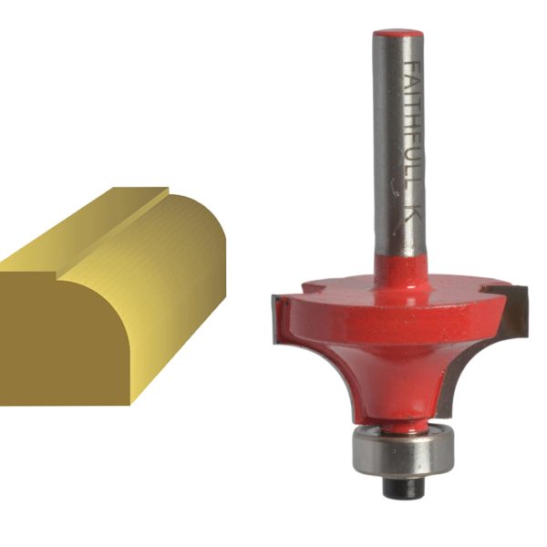 FAITHFULL Router Bit TCT Rounding Over 15.8mm x 9.5mm 1/4in Shank