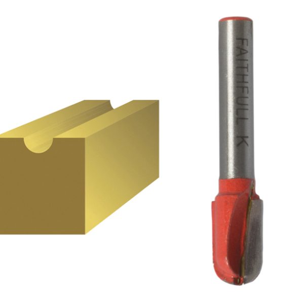 FAITHFULL Router Bit TCT Radius 5.0 x 18mm 1/4in Shank