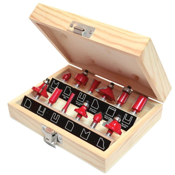 FAITHFULL 1/4in TCT Router Bit Set, 12 Piece