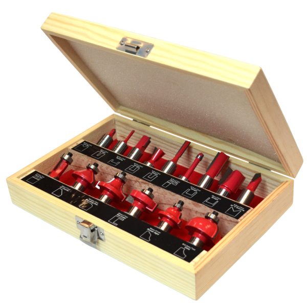FAITHFULL 1/2in TCT Router Bit Set, 15 Piece