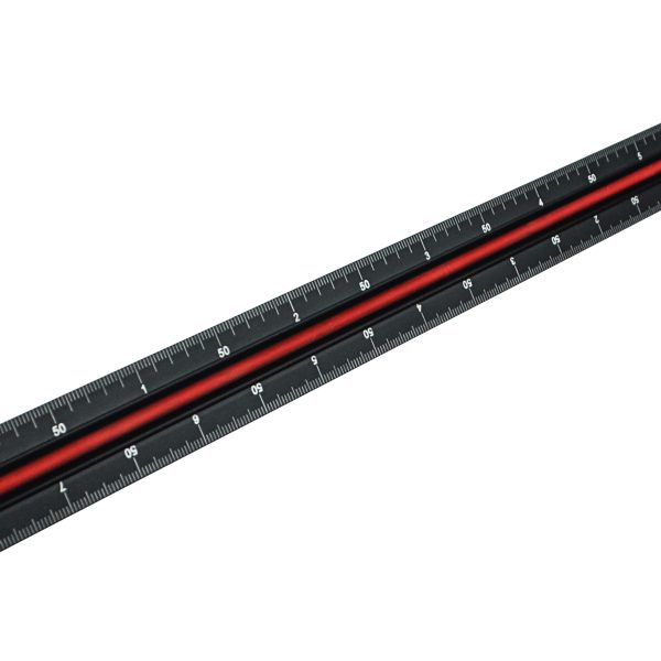 FAITHFULL Prestige Tri-Scale Engineer Rule Black Aluminium 300mm