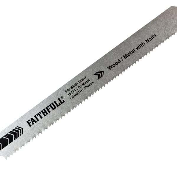 FAITHFULL S1122HF Bi-Metal Sabre Saw Blade Demolition 200mm 10 TPI (Pack 5)