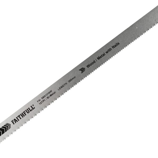 FAITHFULL S1120HF Bi-Metal Sabre Saw Blade Demolition 300mm 10 TPI (Pack 5)