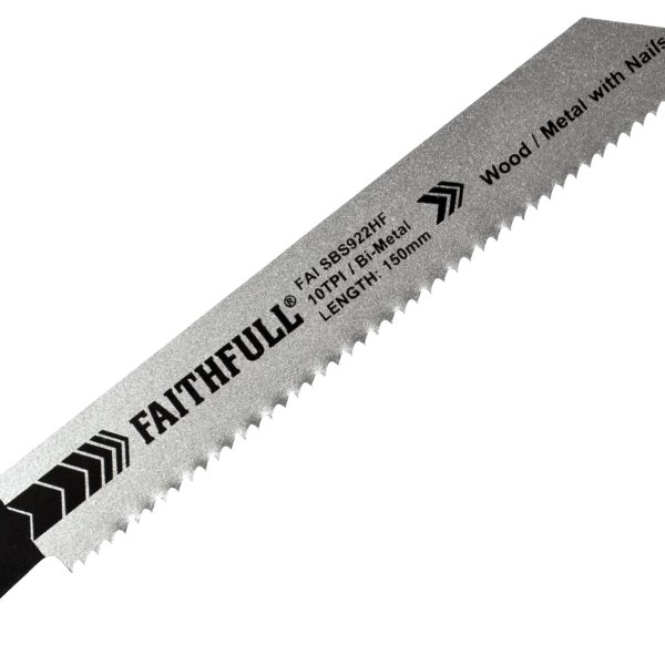 FAITHFULL S922HF Bi-Metal Sabre Saw Blade Demolition 150mm 10 TPI (Pack 5)