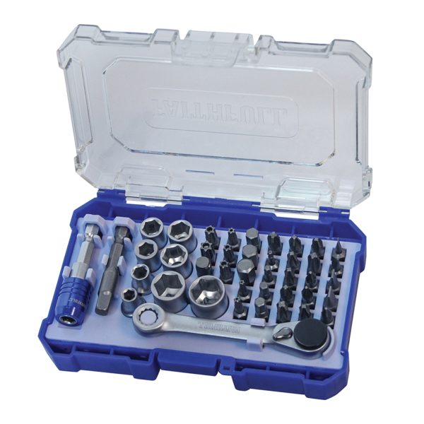 FAITHFULL Screwdriver Bit & Socket Set, 42 Piece