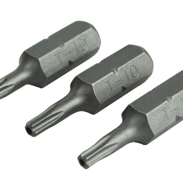 FAITHFULL Security S2 Grade Steel Screwdriver Bits T10S x 25mm (Pack 3)