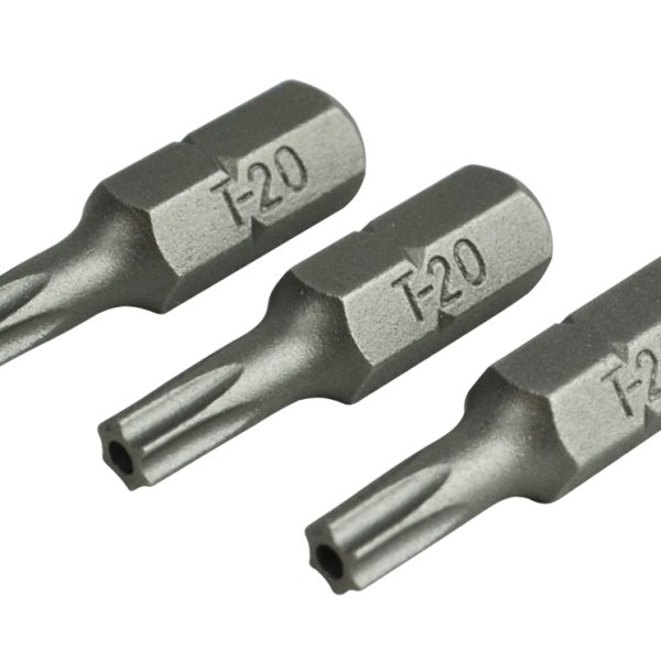 FAITHFULL Security S2 Grade Steel Screwdriver Bits T20S x 25mm (Pack 3)