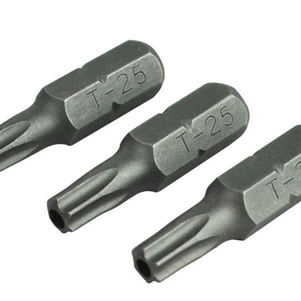 FAITHFULL Security S2 Grade Steel Screwdriver Bits T25S x 25mm (Pack 3)