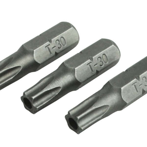 FAITHFULL Security S2 Grade Steel Screwdriver Bits T30S x 25mm (Pack 3)
