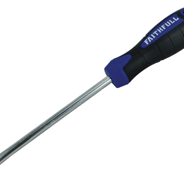 FAITHFULL Soft Grip Screwdriver Flared Slotted Tip 6.5 x 125mm
