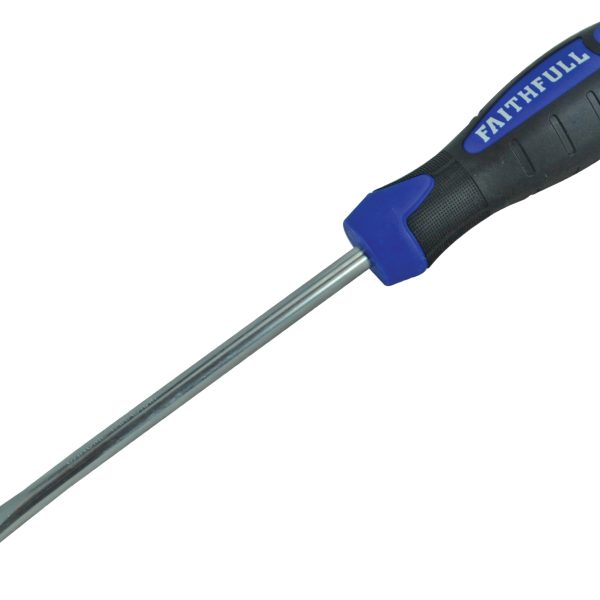 FAITHFULL Soft Grip Screwdriver Flared Slotted Tip 8.0 x 150mm