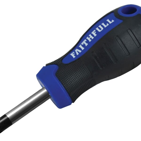 FAITHFULL Soft Grip Stubby Screwdriver Pozidriv Tip PZ2 x 38mm