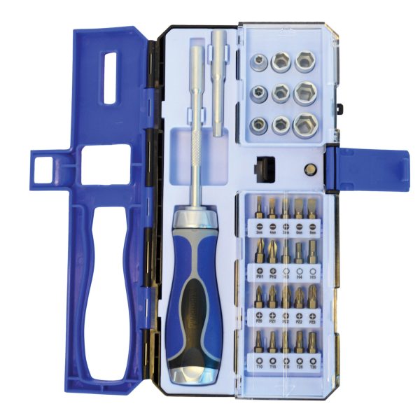 FAITHFULL Ratchet Screwdriver & Socket Set, 33 Piece