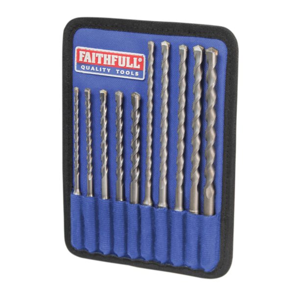 FAITHFULL SDS Plus Drill Bit Set, 10 Piece