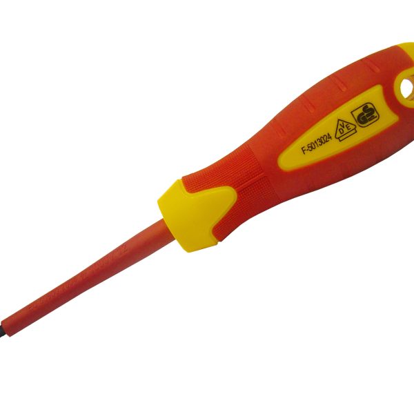 FAITHFULL VDE Soft Grip Screwdriver Parallel Slotted Tip 3.5 x 100mm
