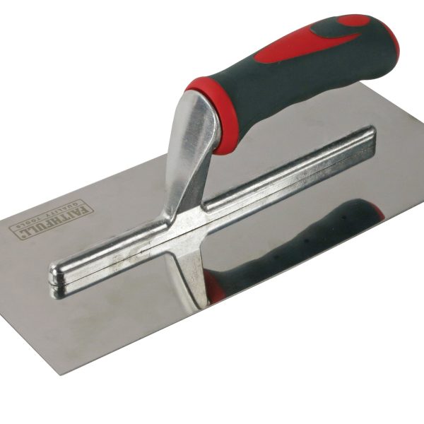 FAITHFULL Plasterer's Finishing Trowel Stainless Steel Soft Grip Handle 11 x 4.3/4in