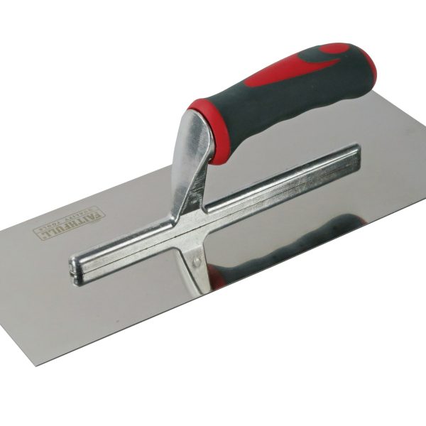 FAITHFULL Plasterer's Finishing Trowel Stainless Steel Soft Grip Handle 13 x 5in