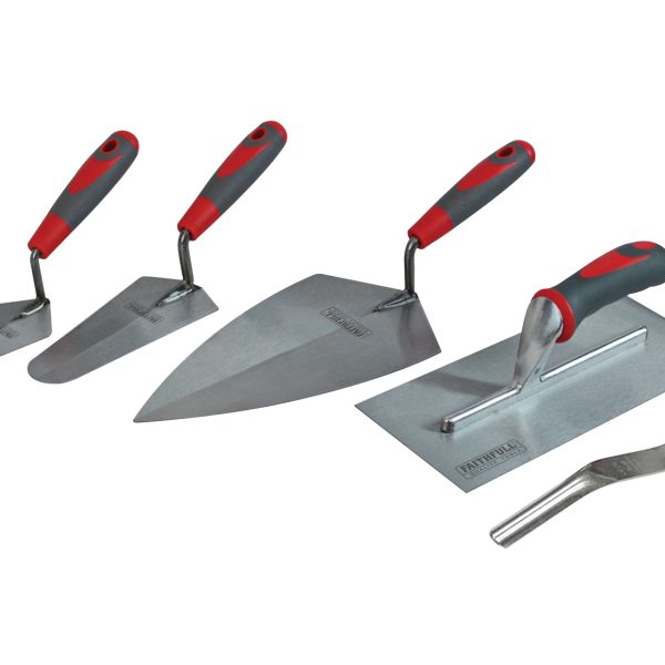 FAITHFULL Soft Grip Handle Trowel Pack 5 Piece