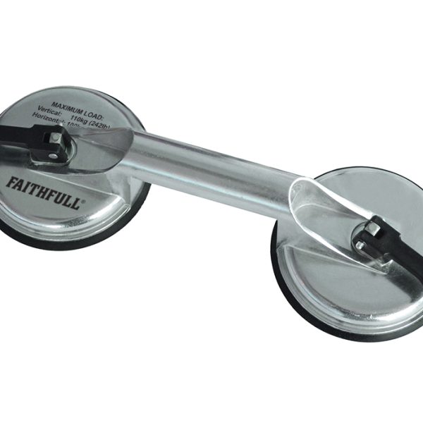FAITHFULL Double Pad Aluminium Pro Suction Lifter