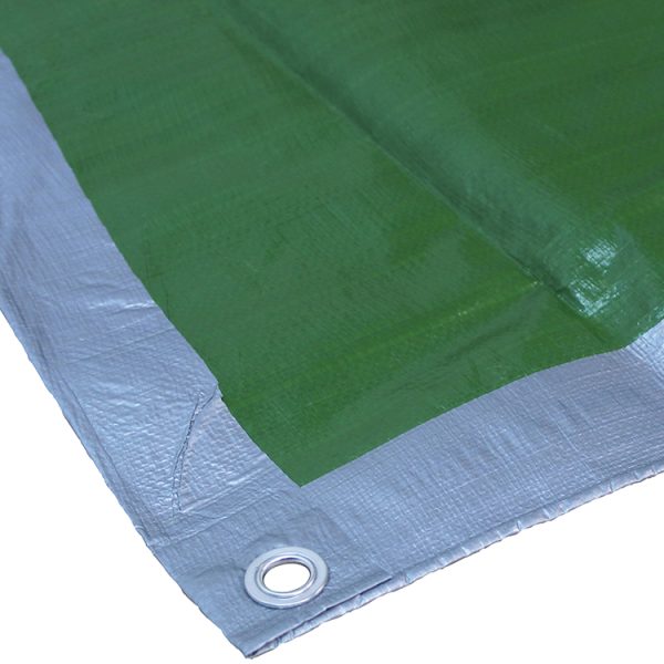 FAITHFULL Tarpaulin Green/Silver 5.4 x 3.6m (18 x 12ft) 80gsm
