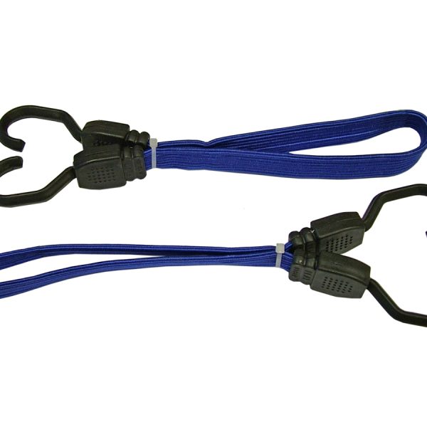 FAITHFULL Flat Bungee Flat Cord 46cm (18in) Blue 2 Piece