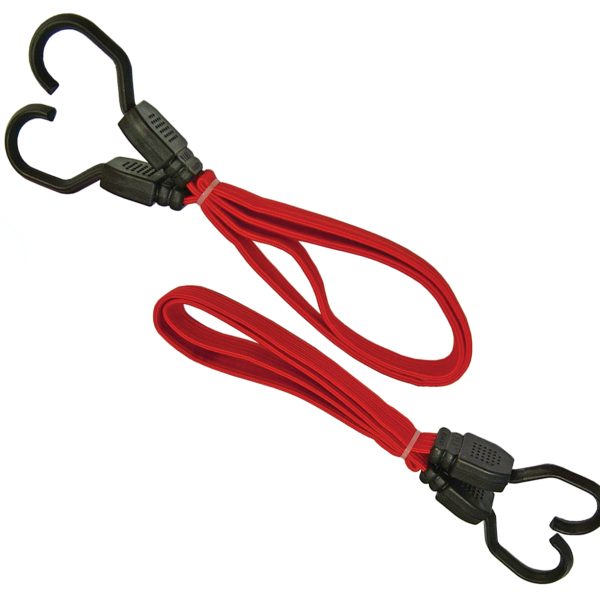 FAITHFULL Flat Bungee Cord 76cm (30in) Red 2 Piece