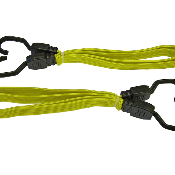 FAITHFULL Flat Bungee Cord 90cm (36in) Yellow 2 Piece