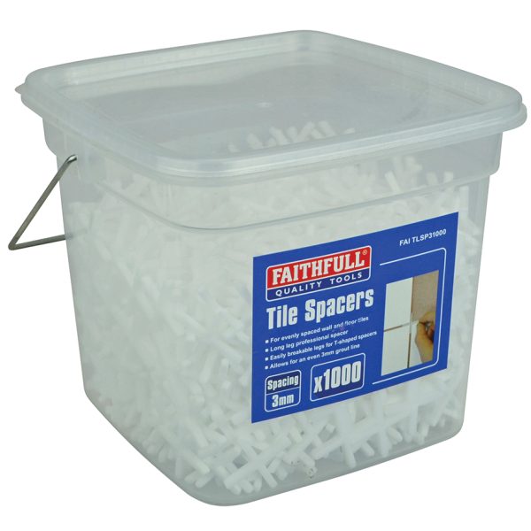 FAITHFULL Tile Spacer Long Leg 3mm (Tub 1000)