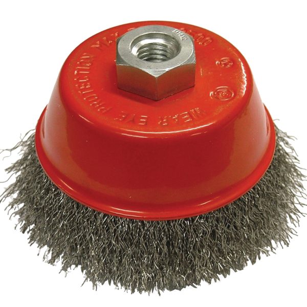 FAITHFULL Wire Cup Brush 100mm M14x2, 0.30mm Steel Wire