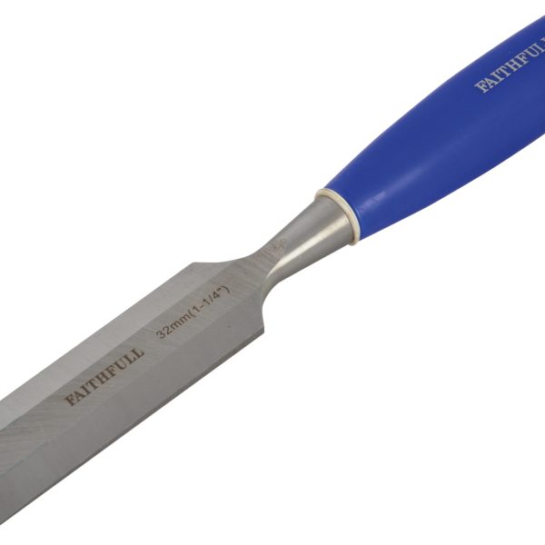 FAITHFULL Bevel Edge Chisel Blue Grip 32mm (1.1/4in)