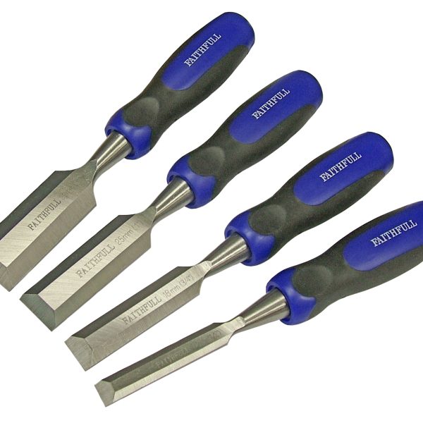 FAITHFULL Bevel Edge Butt Chisel Set, 4 Piece