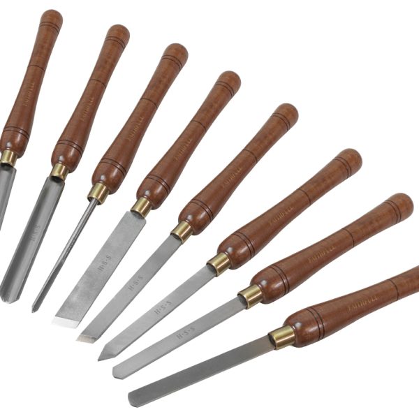 FAITHFULL HSS Turning Chisel Wooden Boxed Set, 8 Piece