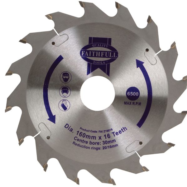 FAITHFULL TCT Circular Saw Blade 160 x 30mm x 16T POS
