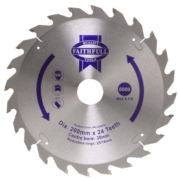 FAITHFULL TCT Circular Saw Blade 200 x 30mm x 24T POS