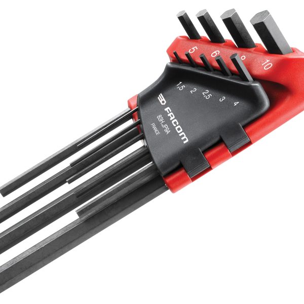 FACOM 83H.JP9A Hexagon Key Long Arm Set, 9 Piece (1.5-10mm)