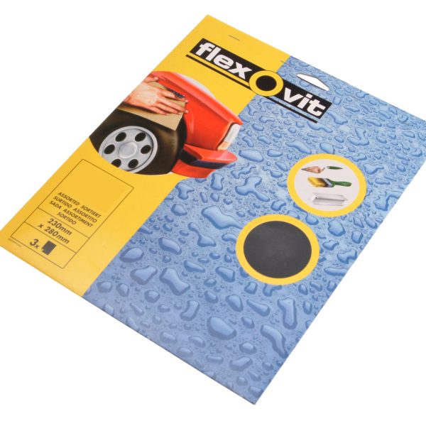 FLEXOVIT Waterproof Sanding Sheets 230 x 280mm Assorted (3)