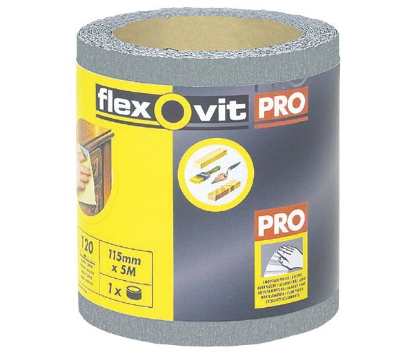 FLEXOVIT High Performance Finishing Sanding Roll 115mm x 5m 180G