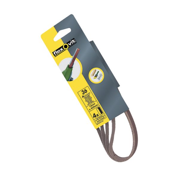 FLEXOVIT Powerfile Sanding Belt 454mm x 13mm Coarse 50g (Pack 4)