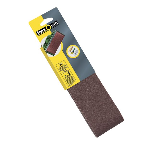 FLEXOVIT Cloth Sanding Belt 533 x 75mm Coarse 50G (Pack 2)