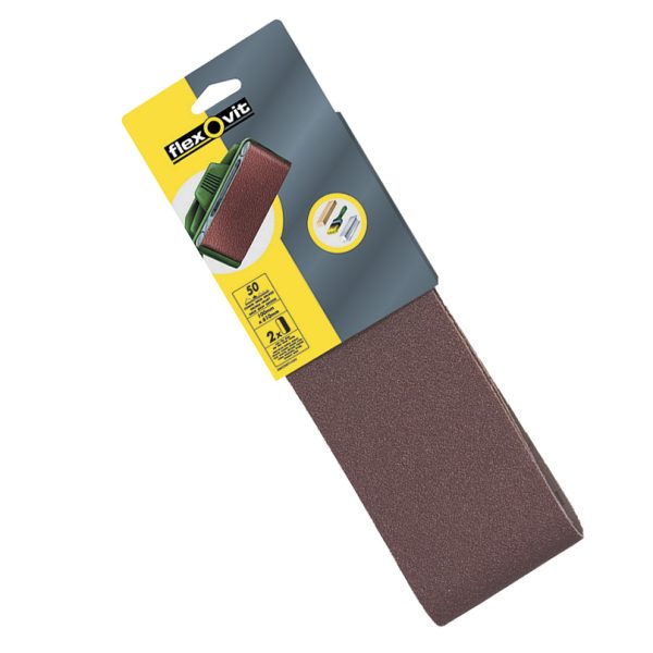 FLEXOVIT Cloth Sanding Belt 610 x 100mm Fine 120G (Pack 2)