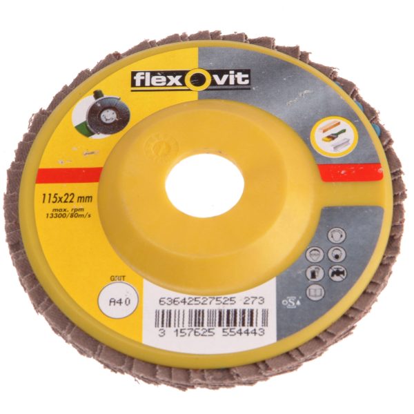 FLEXOVIT Flap Disc For Angle Grinders 125mm 80G